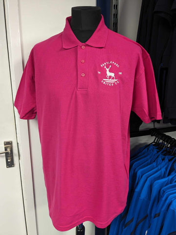 Hartlepool United pink polo shirt with Club Crest ADULT