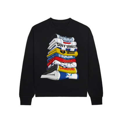 "Shirt Stack" Crew Neck Sweater Black