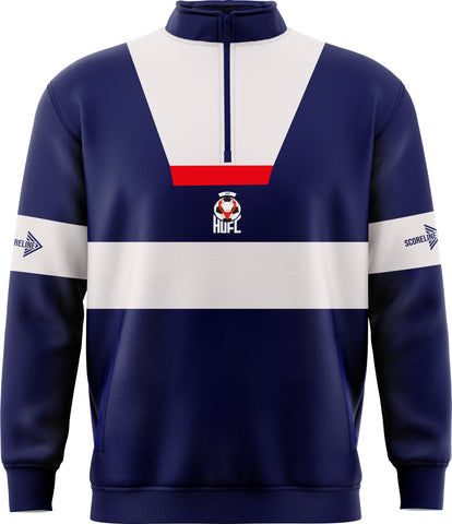 1/4 Zip Navy Retro Fleece