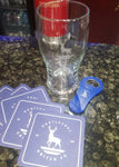 HUFC Bar Gift set includes Pint Glass , Bottle opener & 5 Beer Mats ALL with Club Crest