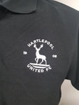 Hartlepool United  Black polo shirt with Club Crest ADULT